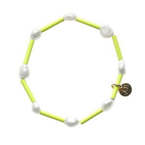 Stretchy Pearly Bracelet Chartreuse