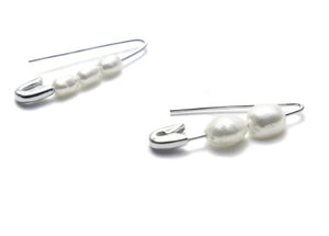 Safety Pin Earring Pearl