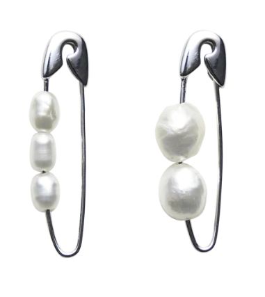 Safety Pin Earring Pearl