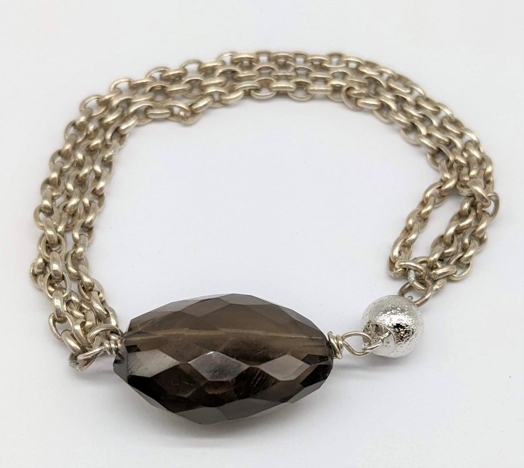 Smoky Quartz Three Strand Bracelet