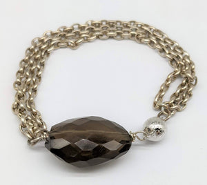 Smoky Quartz Three Strand Bracelet