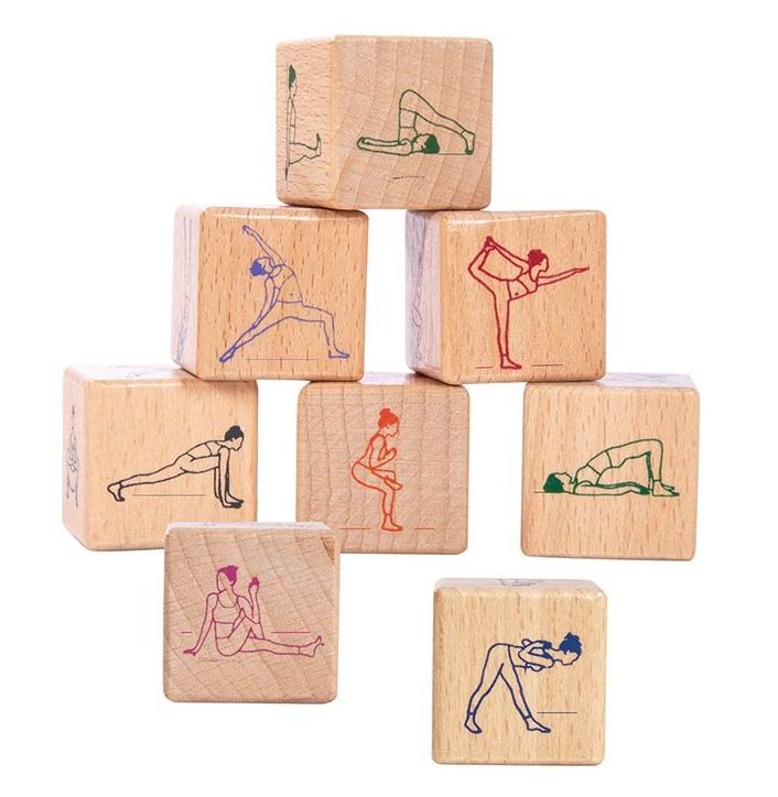 Wooden Yoga Dice Set